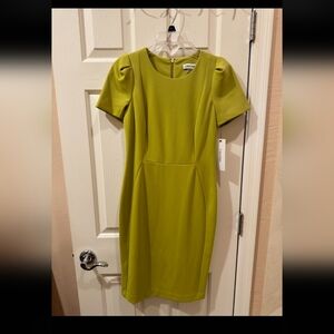Calvin Klein Women's Lime Midi Dress